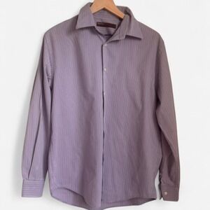 Vintage Perry Ellis Portfolio Purple Pinstripe Button Down Shirt